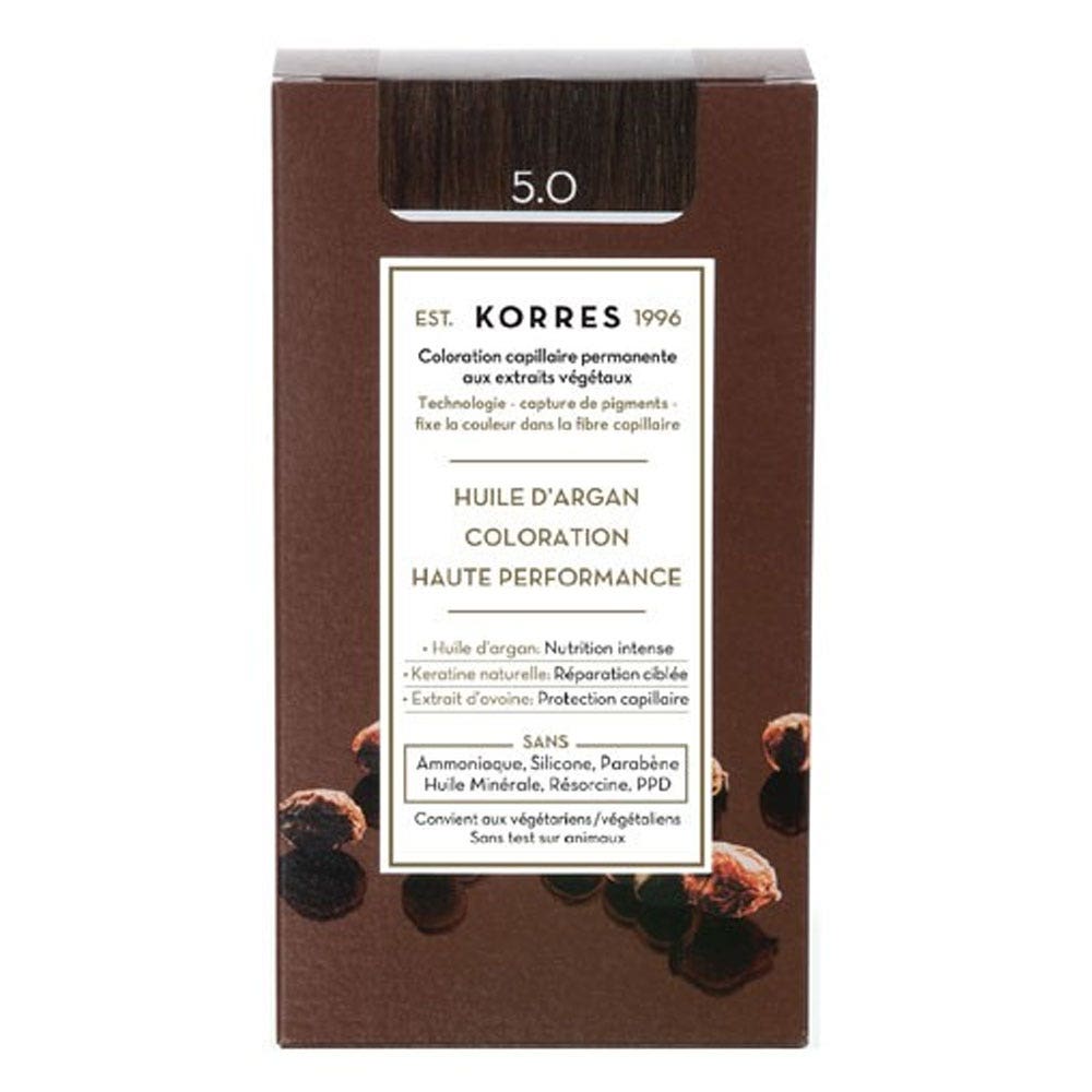 Korres Argan oil Permanent Hair Colour With Argan Oil 50ml 5.0 LIGHT BROWN