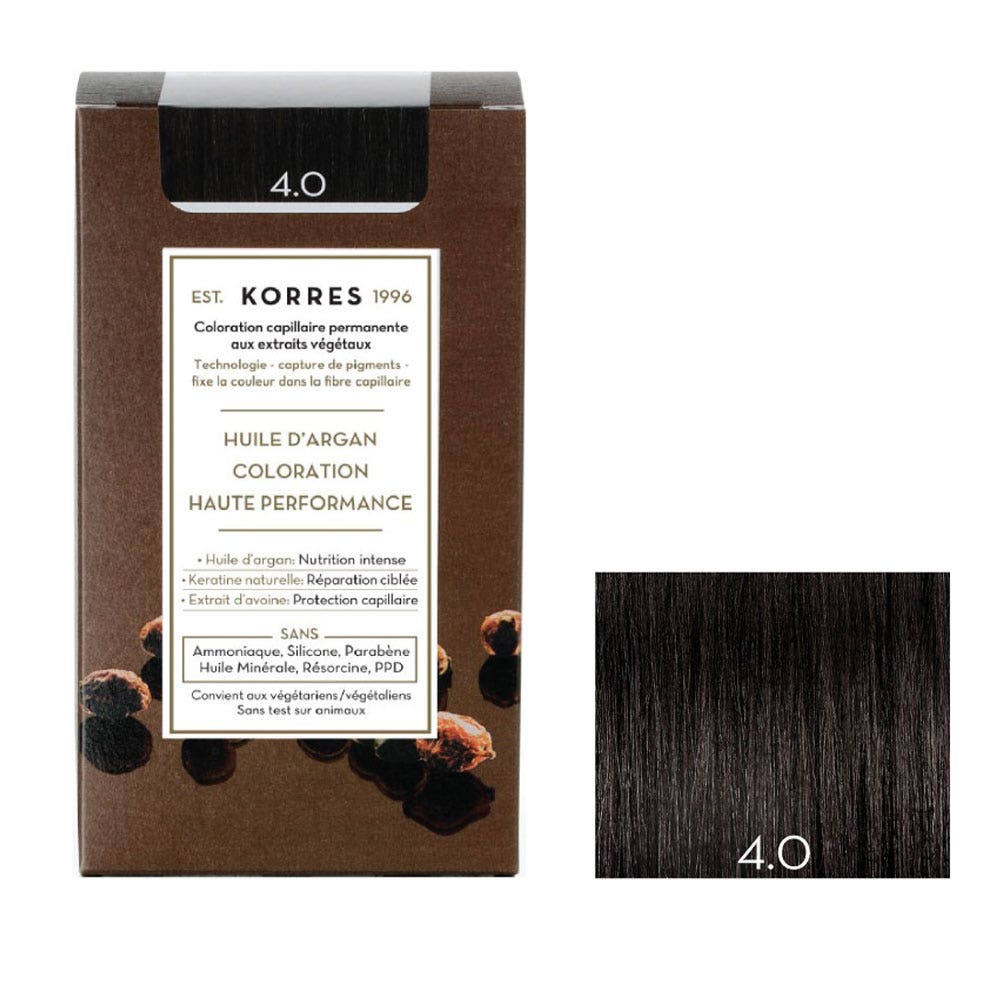 Korres Argan oil Permanent Hair Colour With Argan Oil 50ml 4.0 NATURAL BROWN