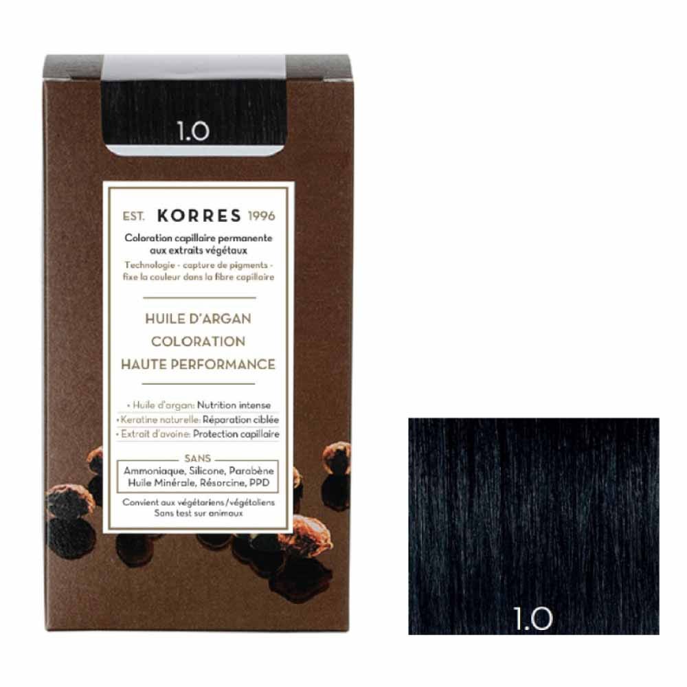 Korres Argan oil Permanent Hair Colour With Argan Oil 50ml 1.0 BLACK