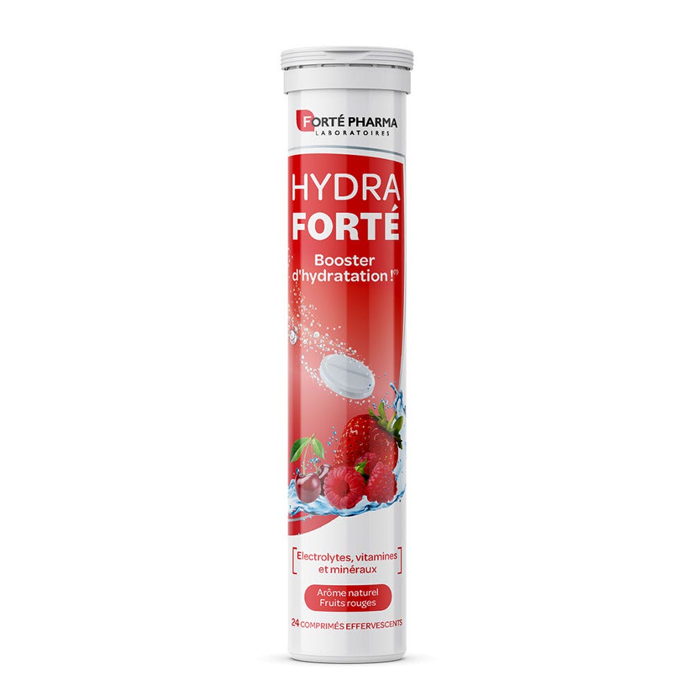 Forté Pharma Hydra Forté Hydration Booster Natural Red Fruit Flavouring 24 effervescent tablets