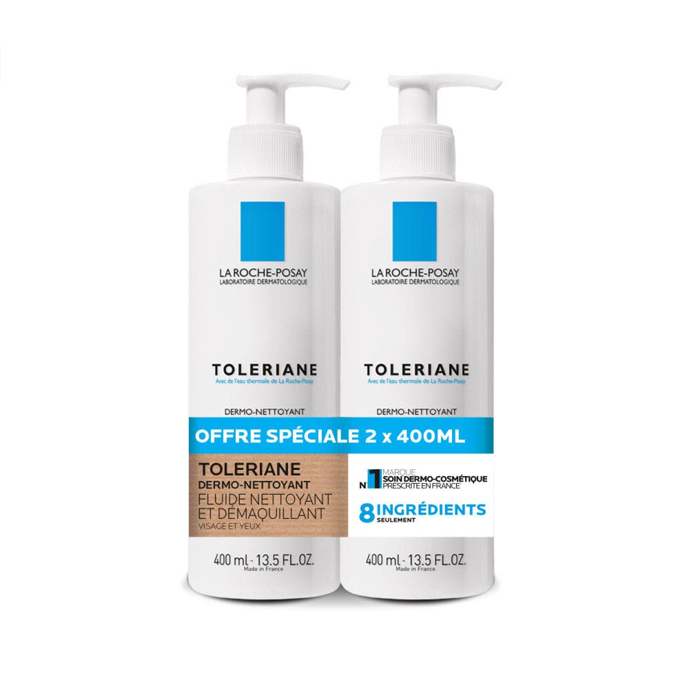 La Roche-Posay Toleriane Cleansing and make-up removing fluid sensitive skin 2x400 ml