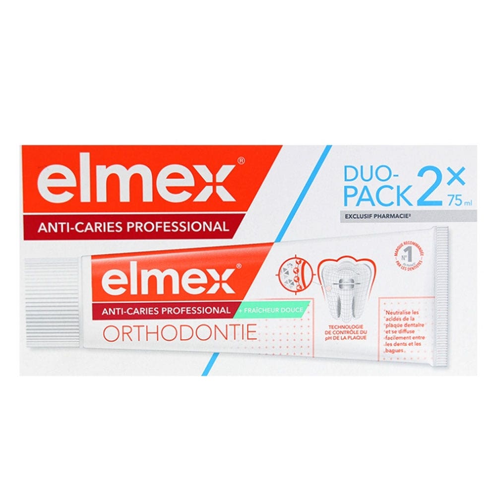 Elmex Fluoride Professional Orthodontic Toothpaste Junior Mint flavour 2x75ml