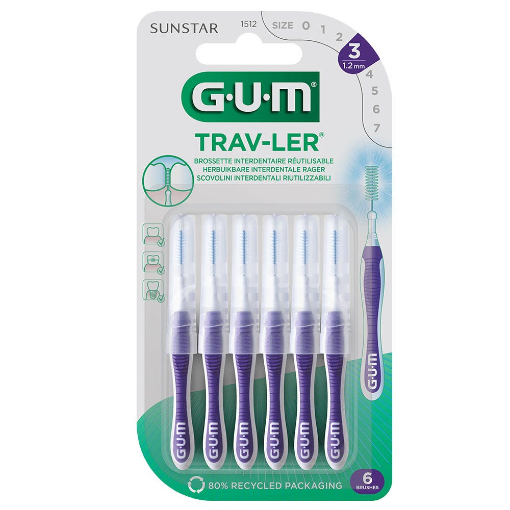 Gum Trav-ler Interdental Brushes 1512 Trav-ler 1.2 Mm X4 x4