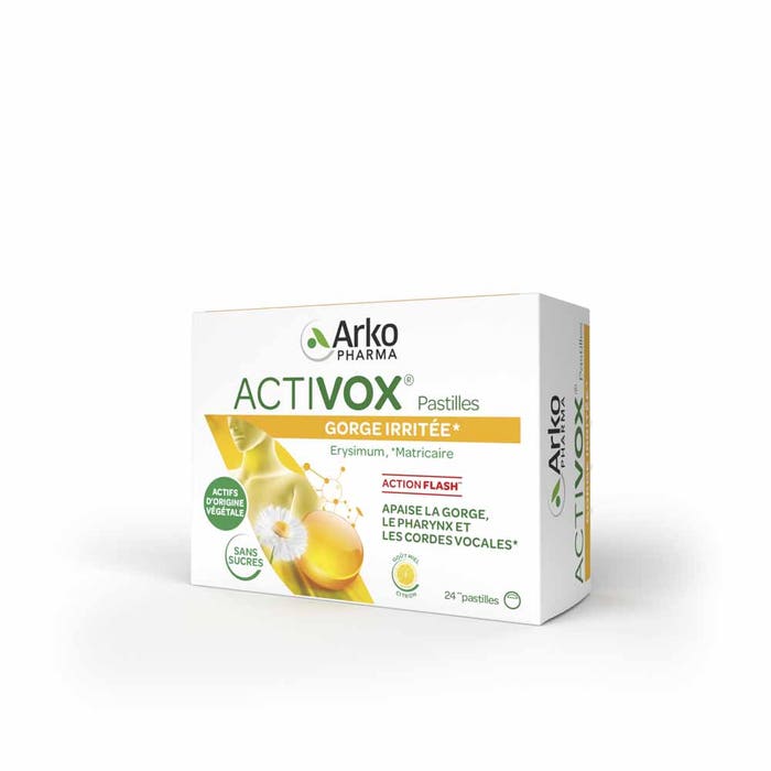 Activox Process Arkopharma Activox Soothes the throat Honey Lemon flavor 24 tablets ...