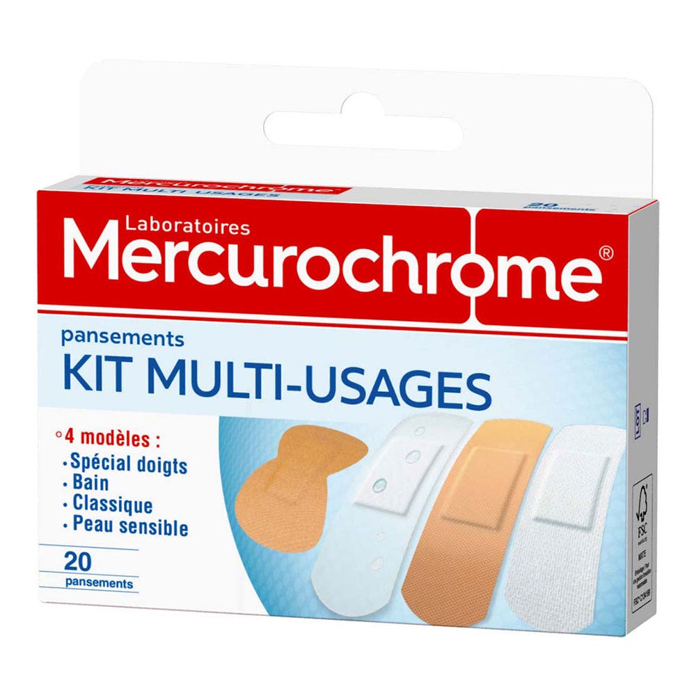 Mercurochrome Plasters Kit Multi-Usage x20