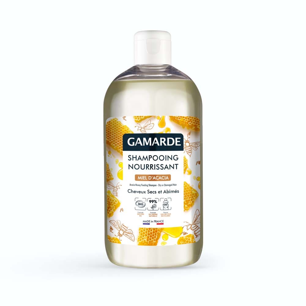 Gamarde Nourishing organic acacia honey shampoo dry and damaged hair 500 ml