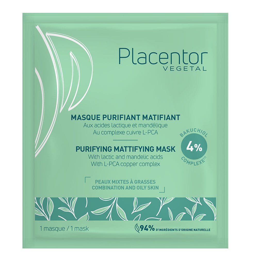 Placentor Végétal Purifying mattifying Masks Combination to oily skin 25g