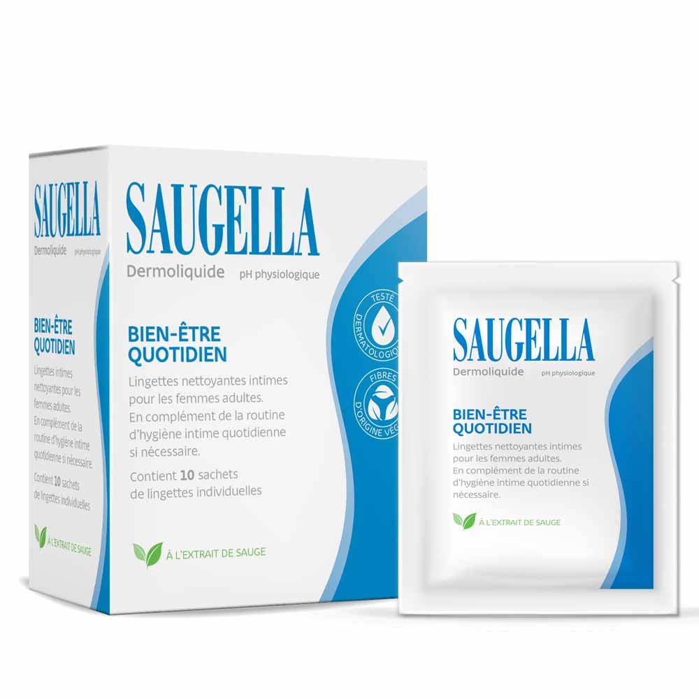 Saugella Dermoliquids Intimate cleansing wipes x 10