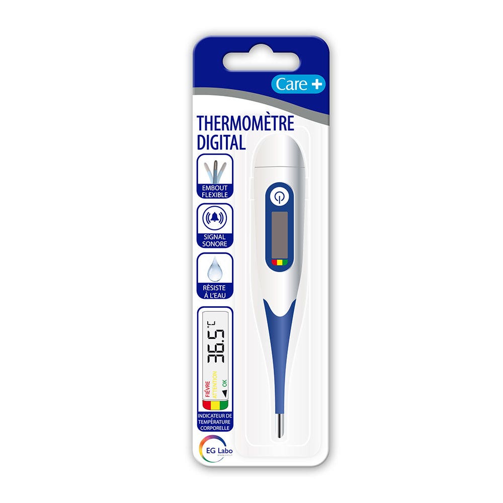 Care+ Digital thermometer with flexible, water-resistant tip x1 - Easypara