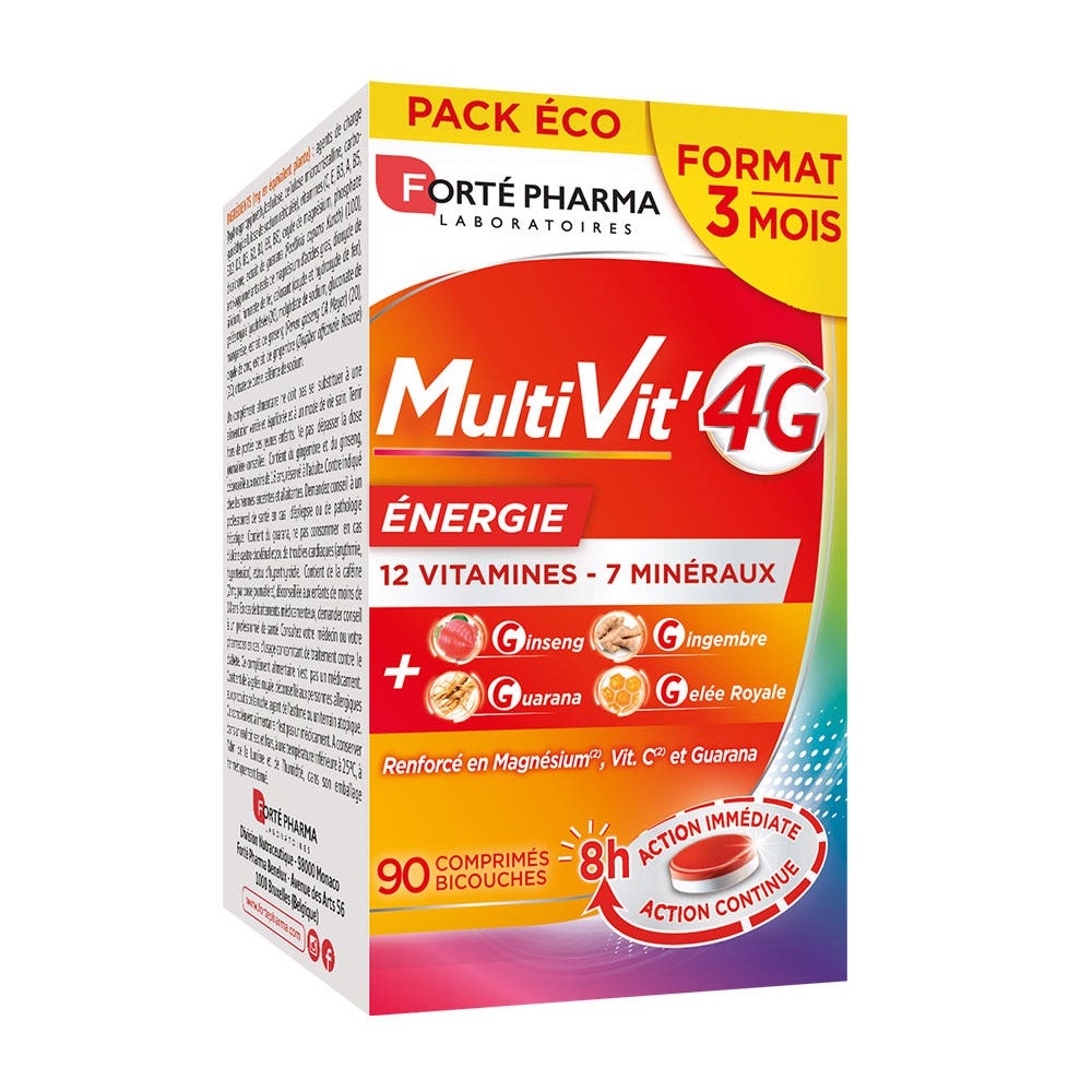 Forté Pharma MultiVit'4G Energy Format 3 months 90 double-layer tablets