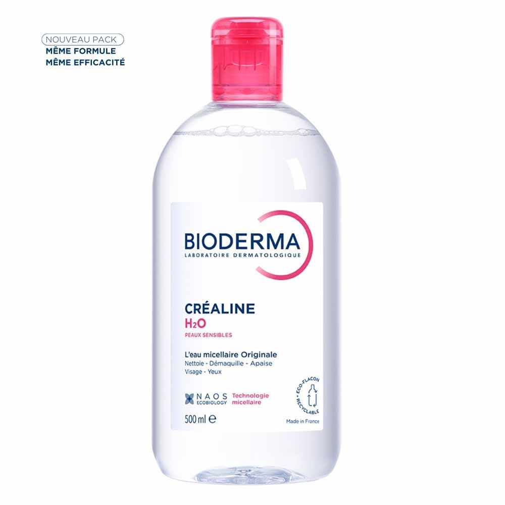 Bioderma Crealine Micellar solution make-up remover fragrance free créaline H20 H2O Peaux Sensibles, Normales à Mixtes 500ml