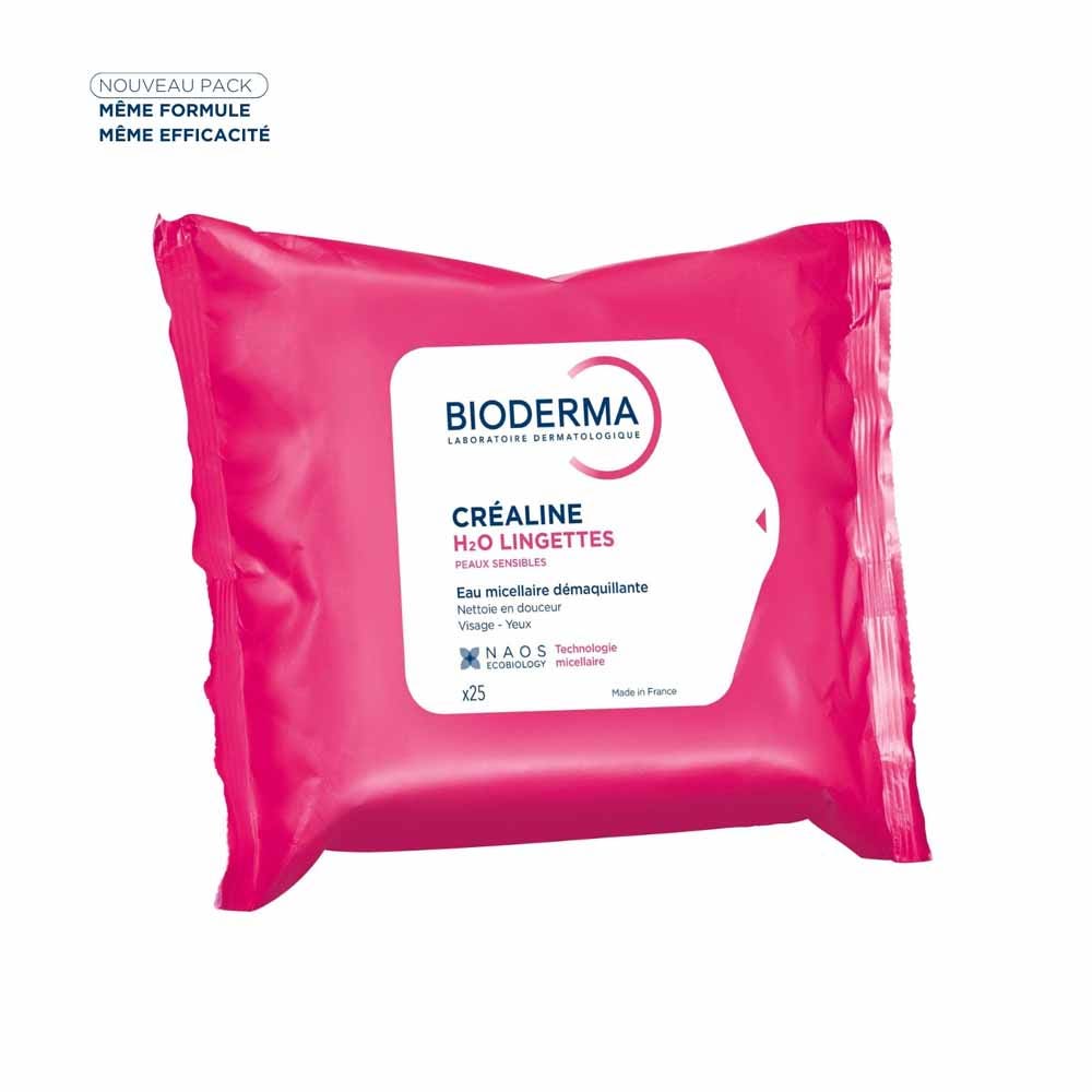 Bioderma Crealine Makeup removing wipes H2O x 25
