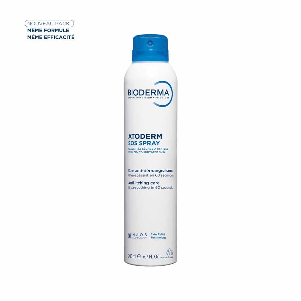Bioderma Atoderm Sos Anti Itching Ultra Soothing Spray Irritated Skins Peaux très sèches à tendance à l’eczéma atopique 200ml