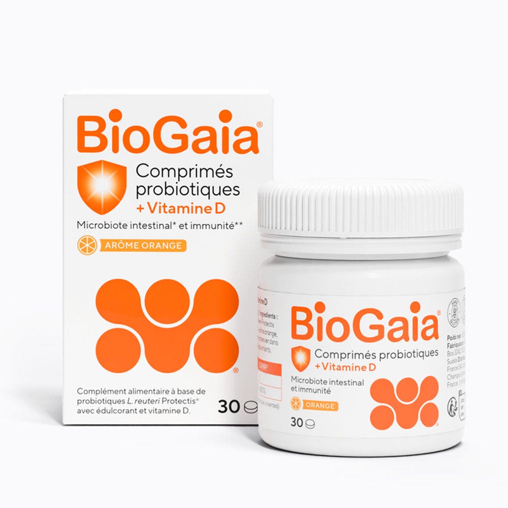 Biogaia Probiotics +Vit D Orange flavour 30 chewable tablets