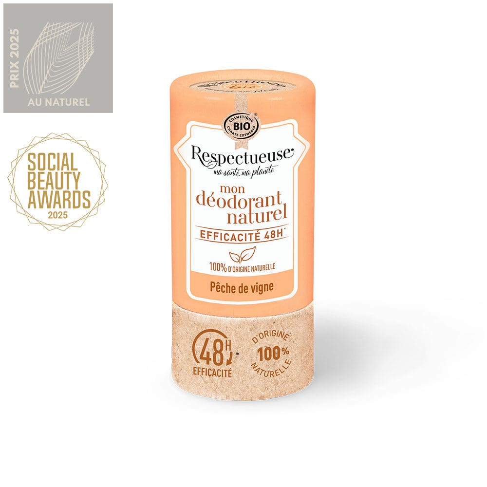 Respectueuse Natural 48-hour deodorant stick vine peach fragrance 50 g