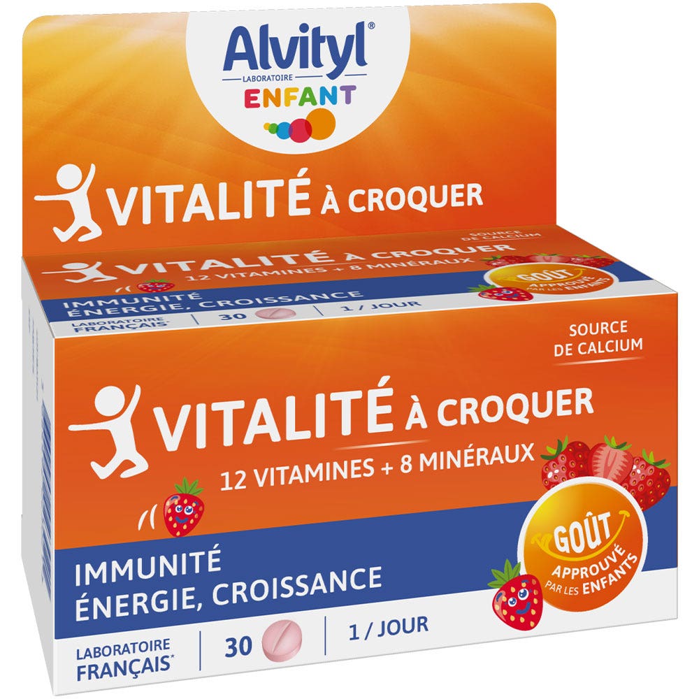 Alvityl Vitality Chewables strawberry flavour 30 Comprimes