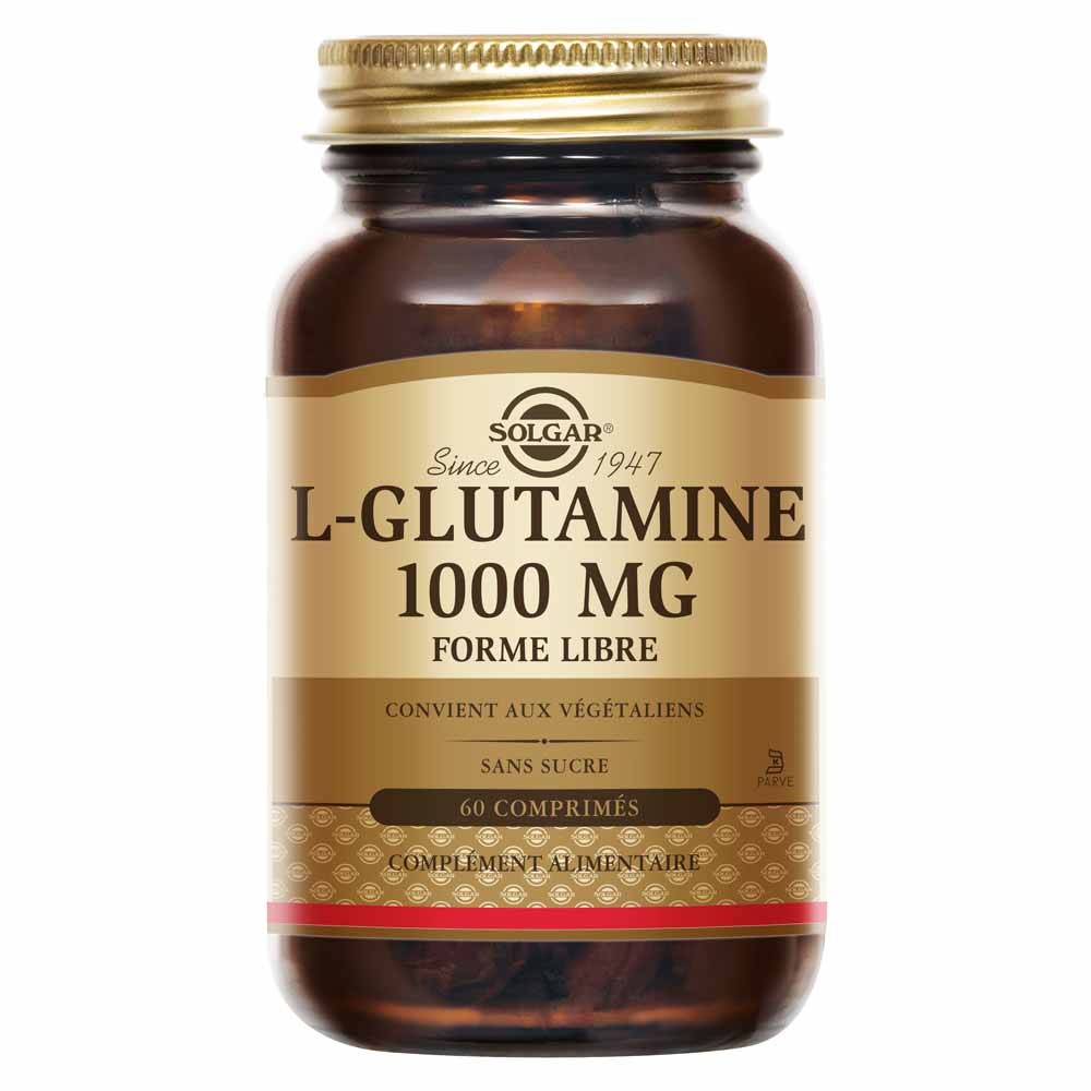 Solgar L-Glutamine 1000 mg Glutamine 1000mg Sommeil Défenses immunitaires x 60 tablets