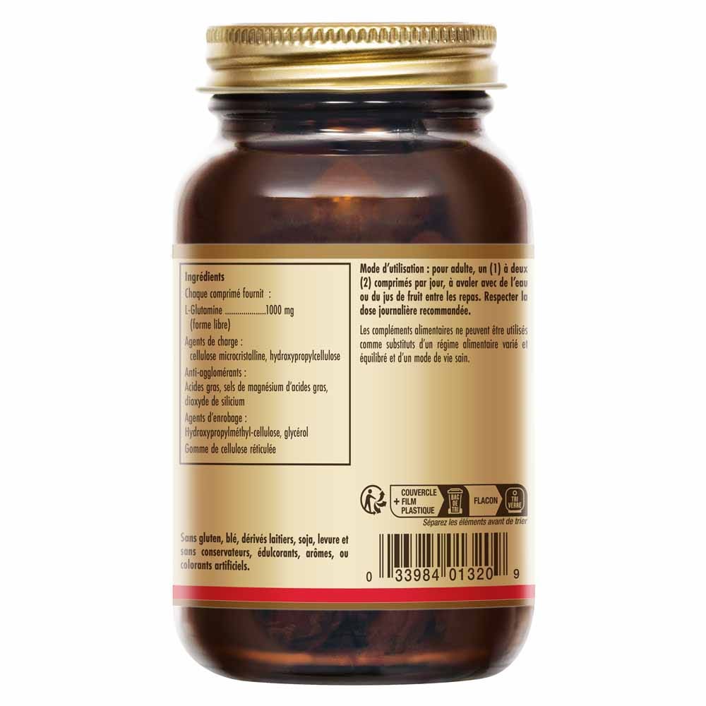 solgar glutathione benefits L-Glutamine 1000 mg Glutamine 1000mg Sommeil Défenses immunitaires x 60 tablets SFI Klaire Labs