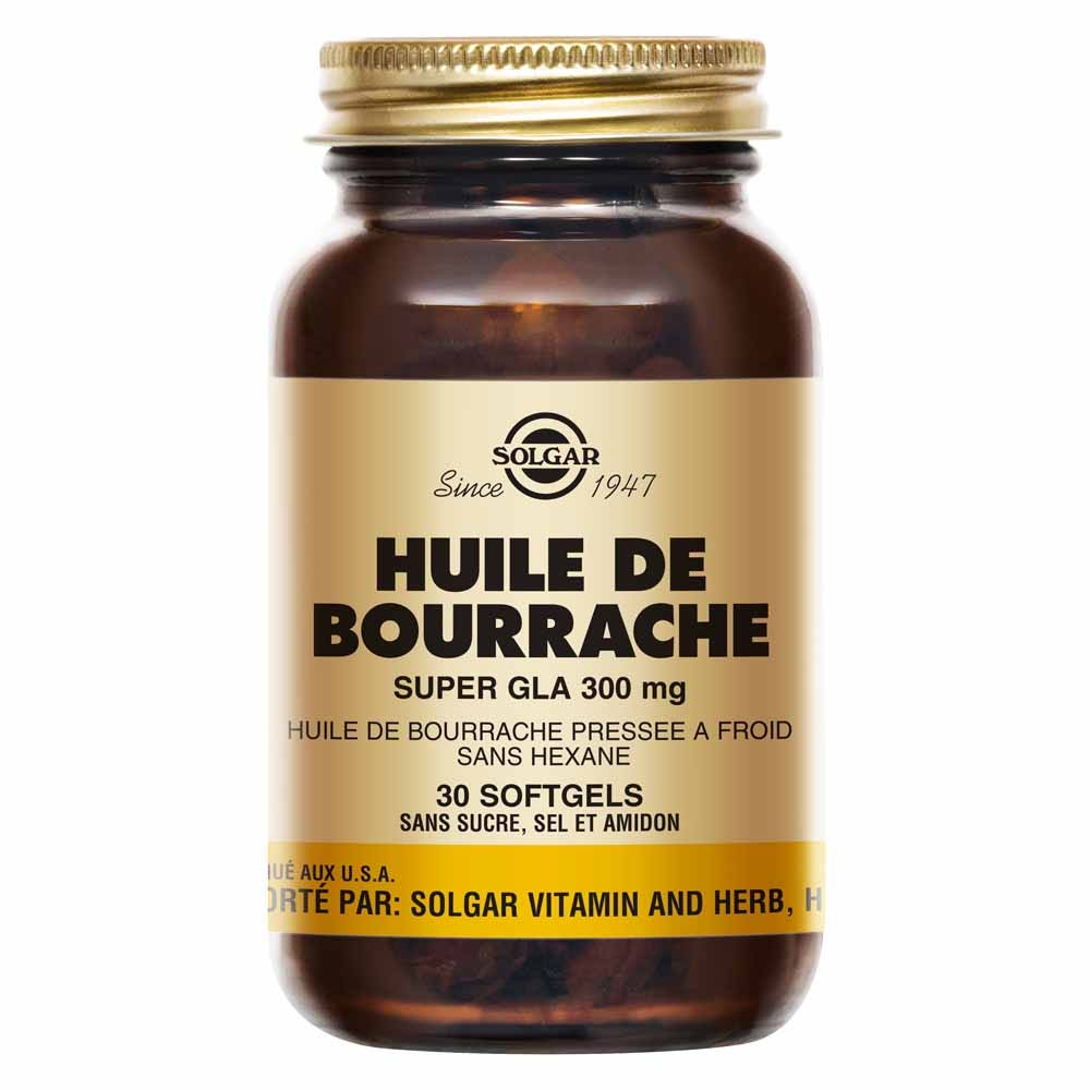 Solgar Borage oil 1300 mg rich in GLA omega-6 for skin, nails and hair health 30 softgels