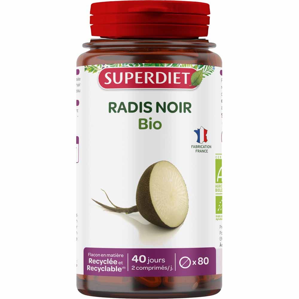 Superdiet Organic Black Radish 80 tablets