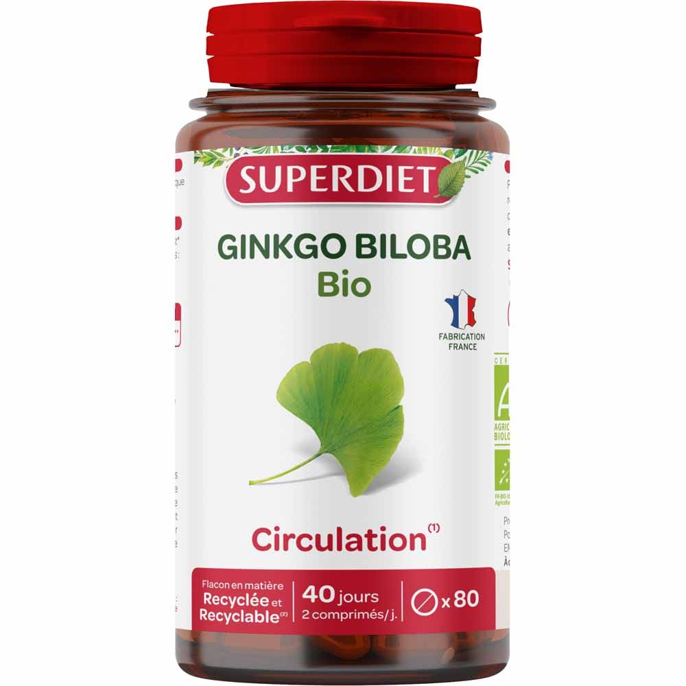 Superdiet Ginkgo Biloba organic 80 tablets
