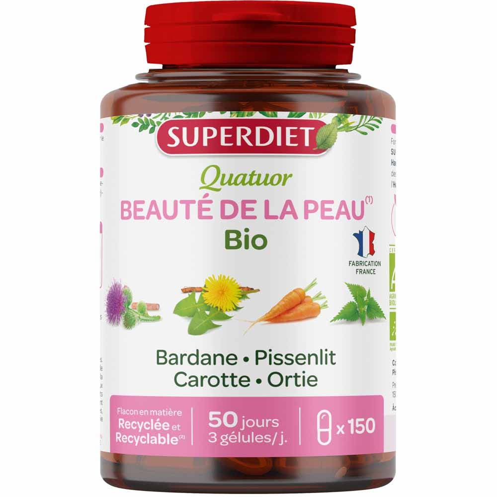 Superdiet Quatuor Beauty Of The Skin 150 Capsules 150 Gelules