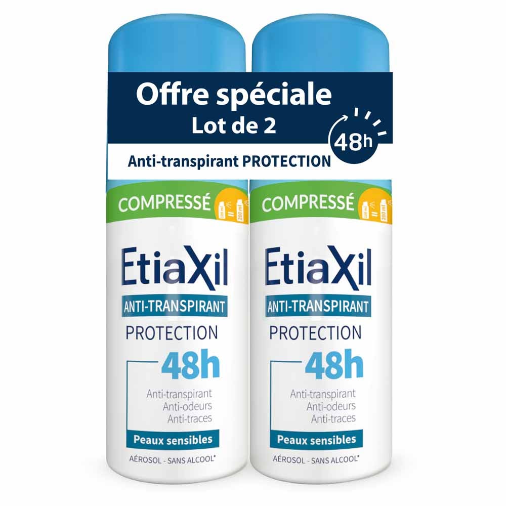Etiaxil Antiperspirant 48h compressed aerosol protection sensitive skin 2 x 100 ml