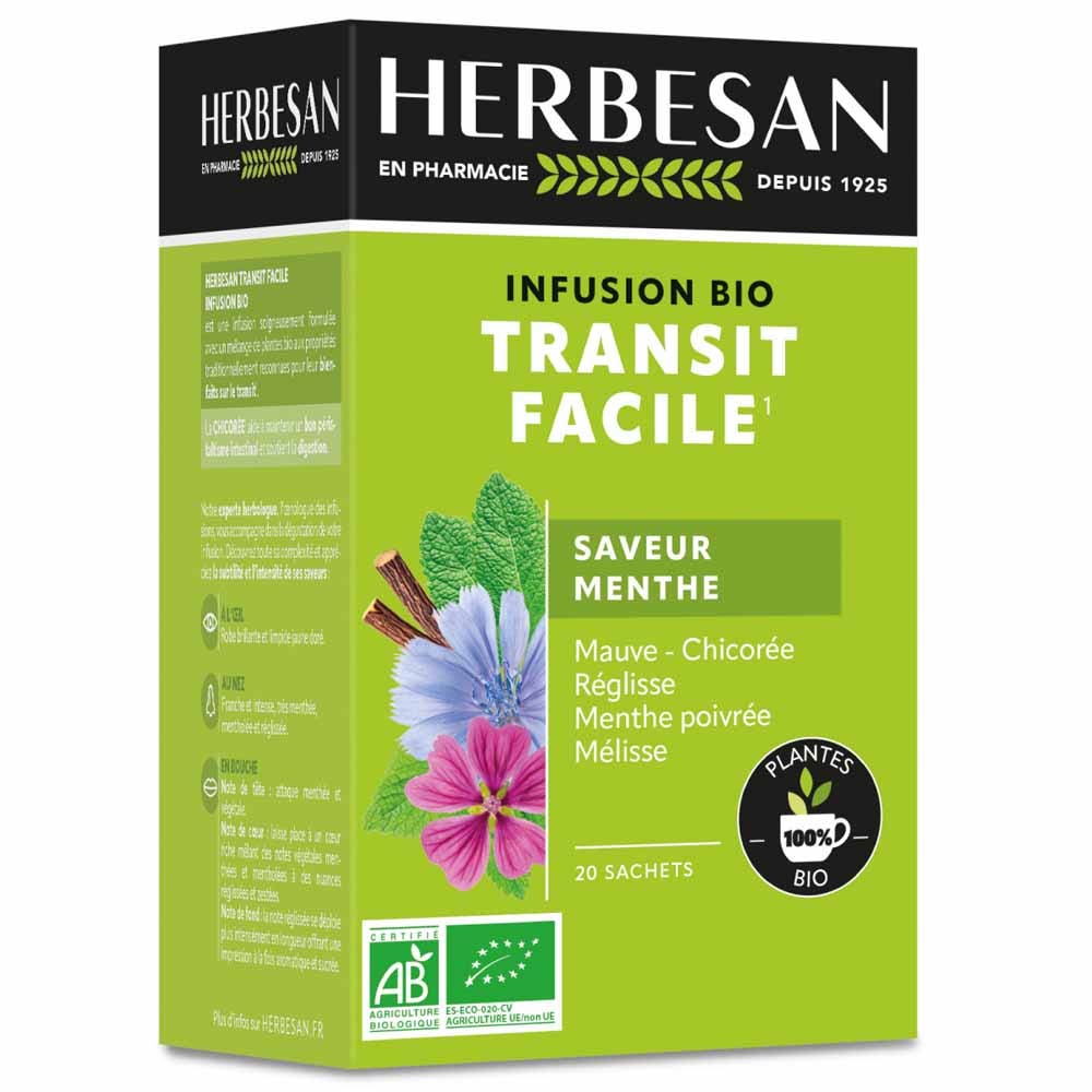 Herbesan Chicory Easy Transit Organic Infusion Mint Flavour 20 teabags