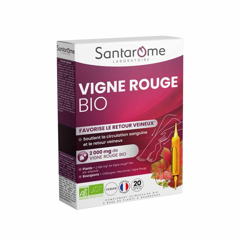 Santarome Vigne Rouge Promotes Venous Return Bio 20 x 10ml Ampoules