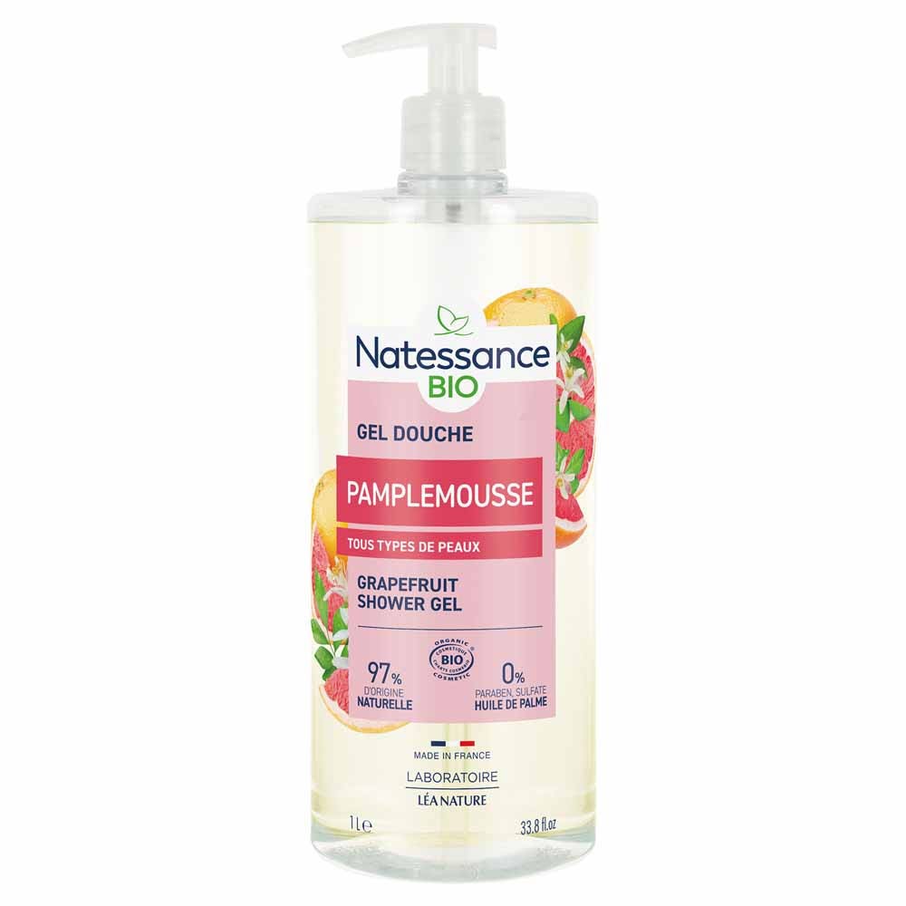 Natessance Shower Revitalising organic grapefruit shower gel 1 L