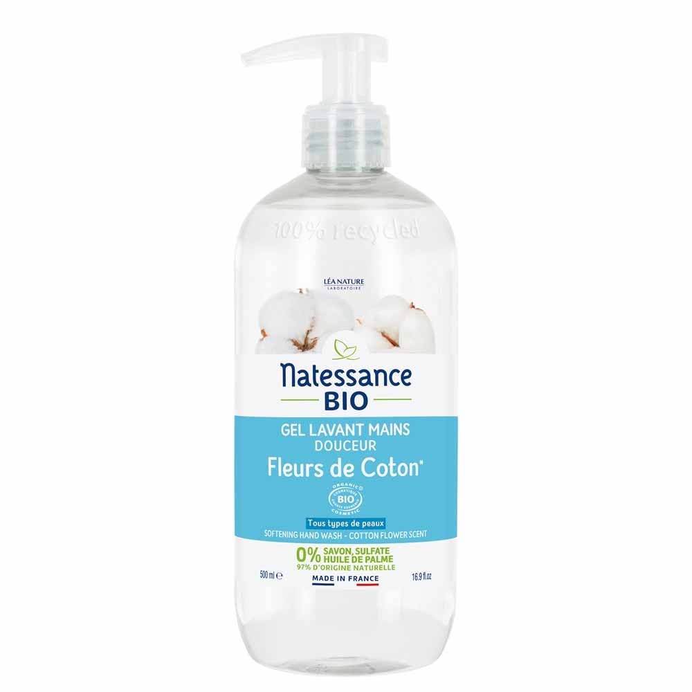 Natessance Organic Gentle Cotton Flower Hand Wash Gel 500 ml