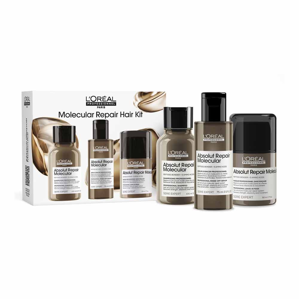 L'Oréal Professionnel Absolut Repair Molecular Repair Shampoo Rinse-Off Serum and Masks Kit Damaged Hair