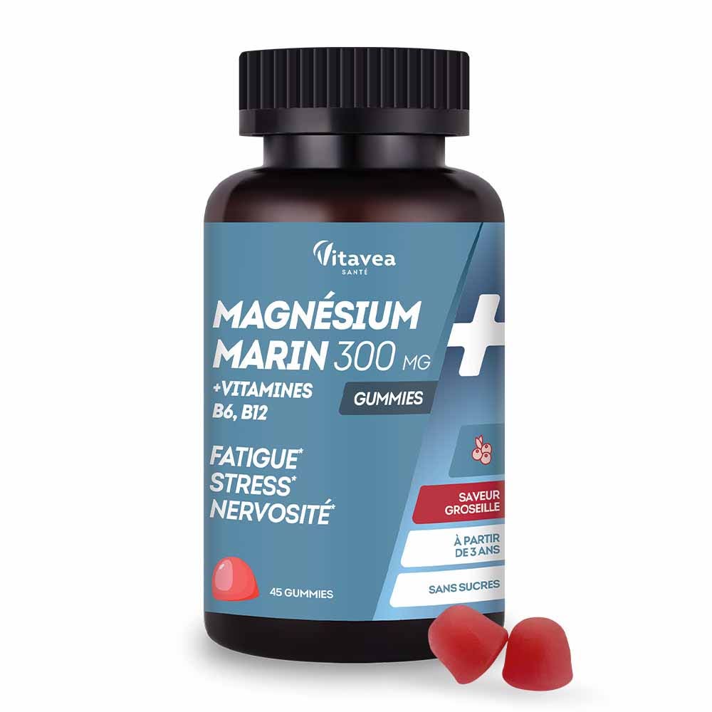 Vitavea Santé Magnesium, vitamins B6 and B12 for fatigue, stress and nervousness 45 gummies