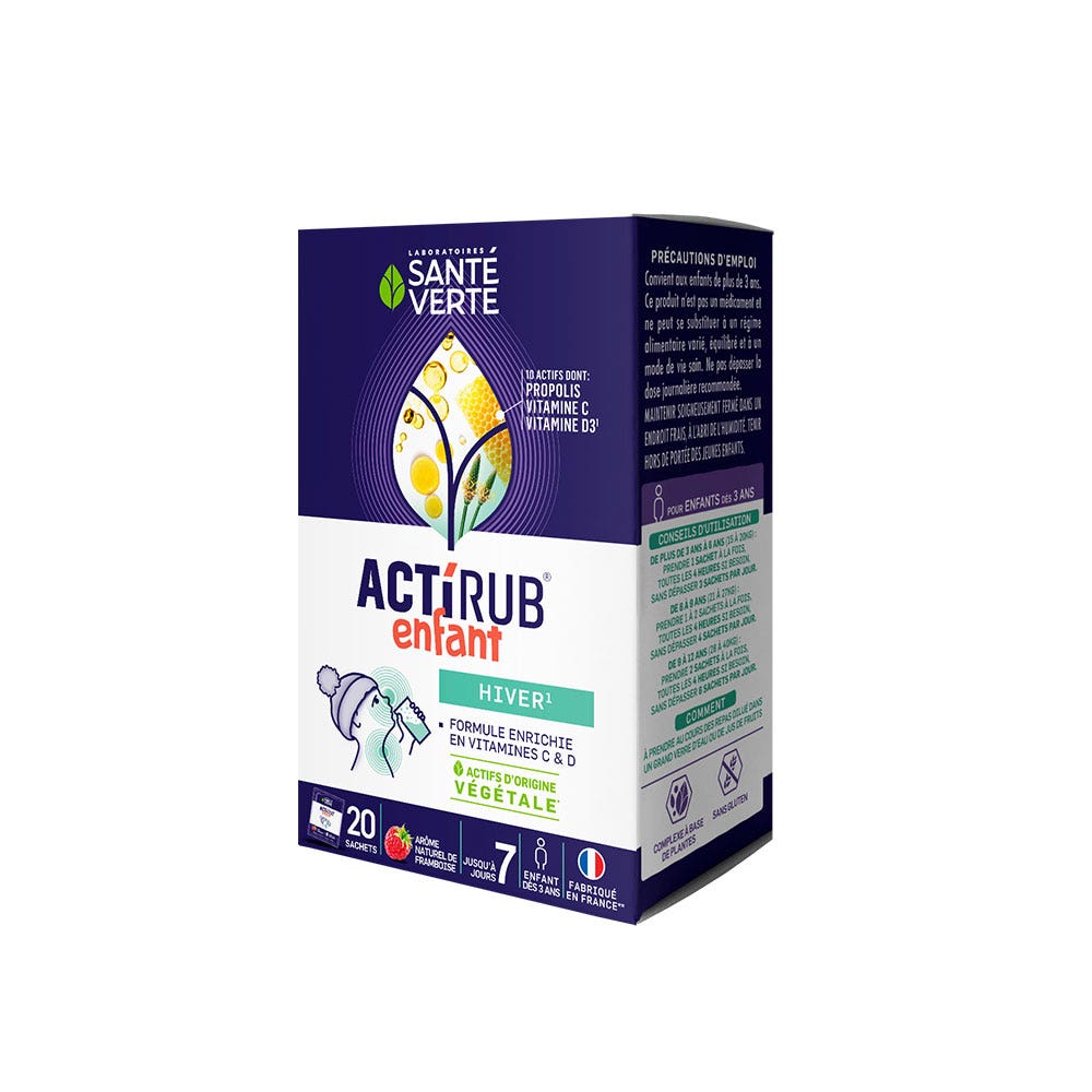Sante Verte ActiRub Winter kids raspberry flavour 20 sachets