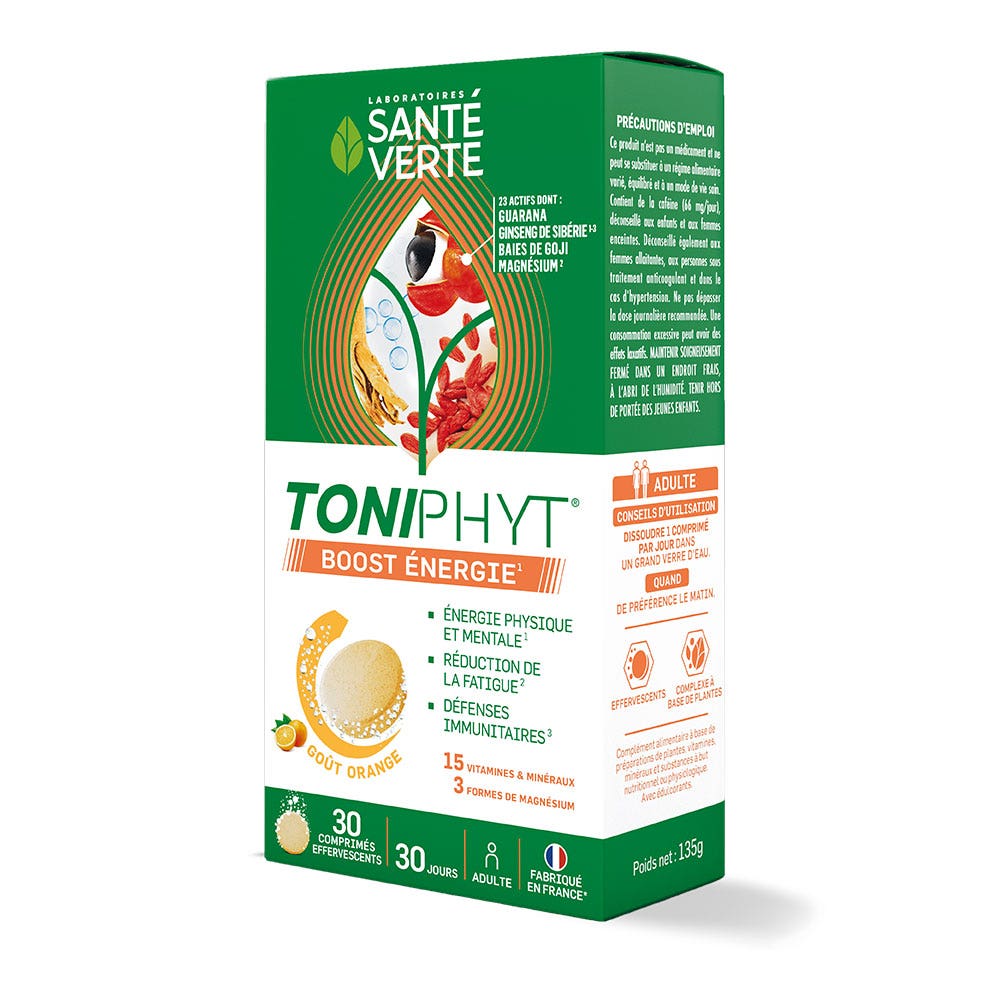 Sante Verte Toniphyt Boost orange flavour 30 effervescent tablets