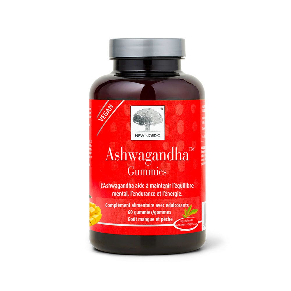 New Nordic Ashwagandha mango and peach flavour 60 gummies