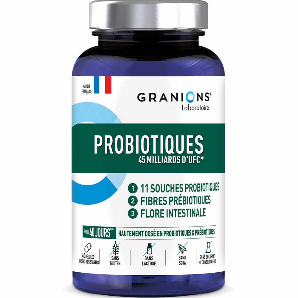 Granions Probiotiques 45 Mds d'UFC Cure de 1 Mois 40 Gélules