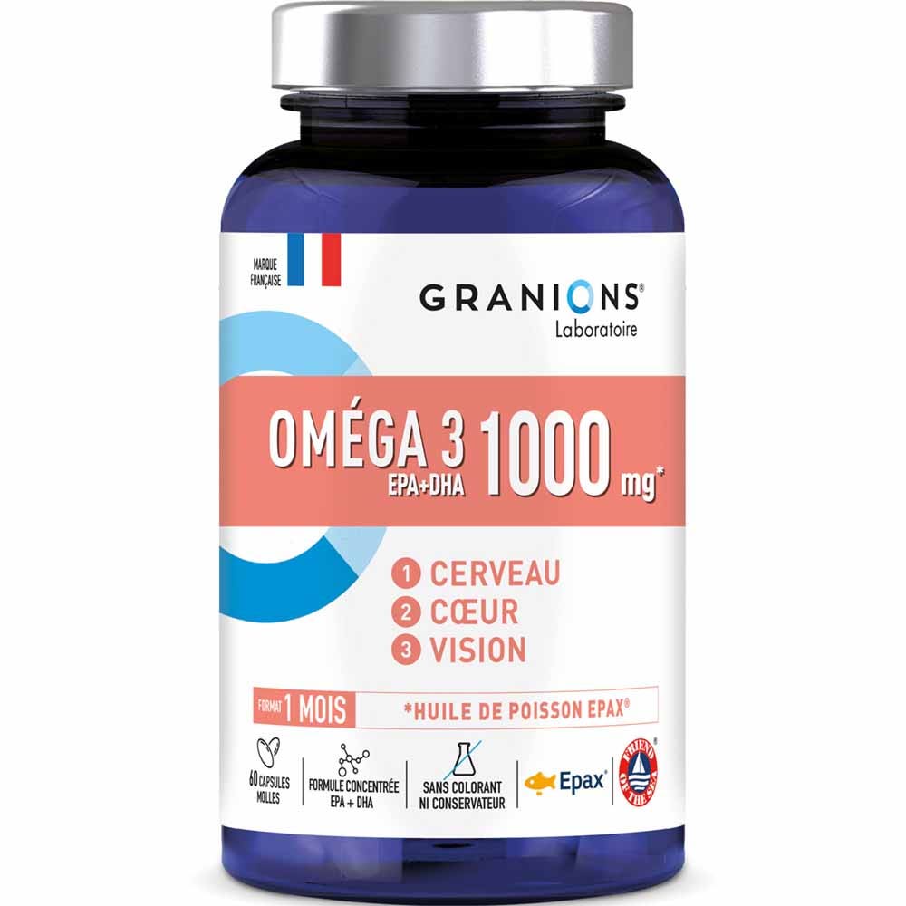 Granions Omegas 3 1000mg Brain Heart &amp; Vision 60 capsules