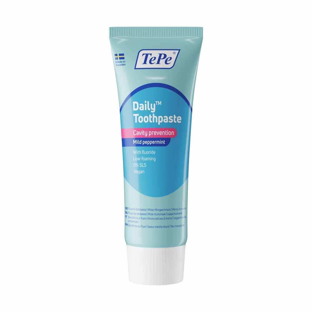 TePe Daily Toothpaste With Fluoride from 7 years mild mint flavour 75 ml