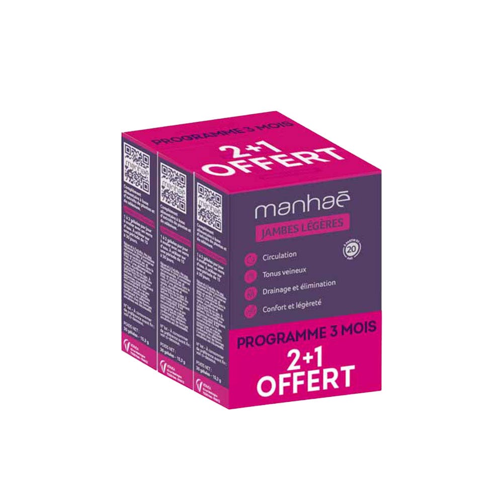 Manhaé Light legs 2+1 free circulation comfort and venous tone 90 capsules