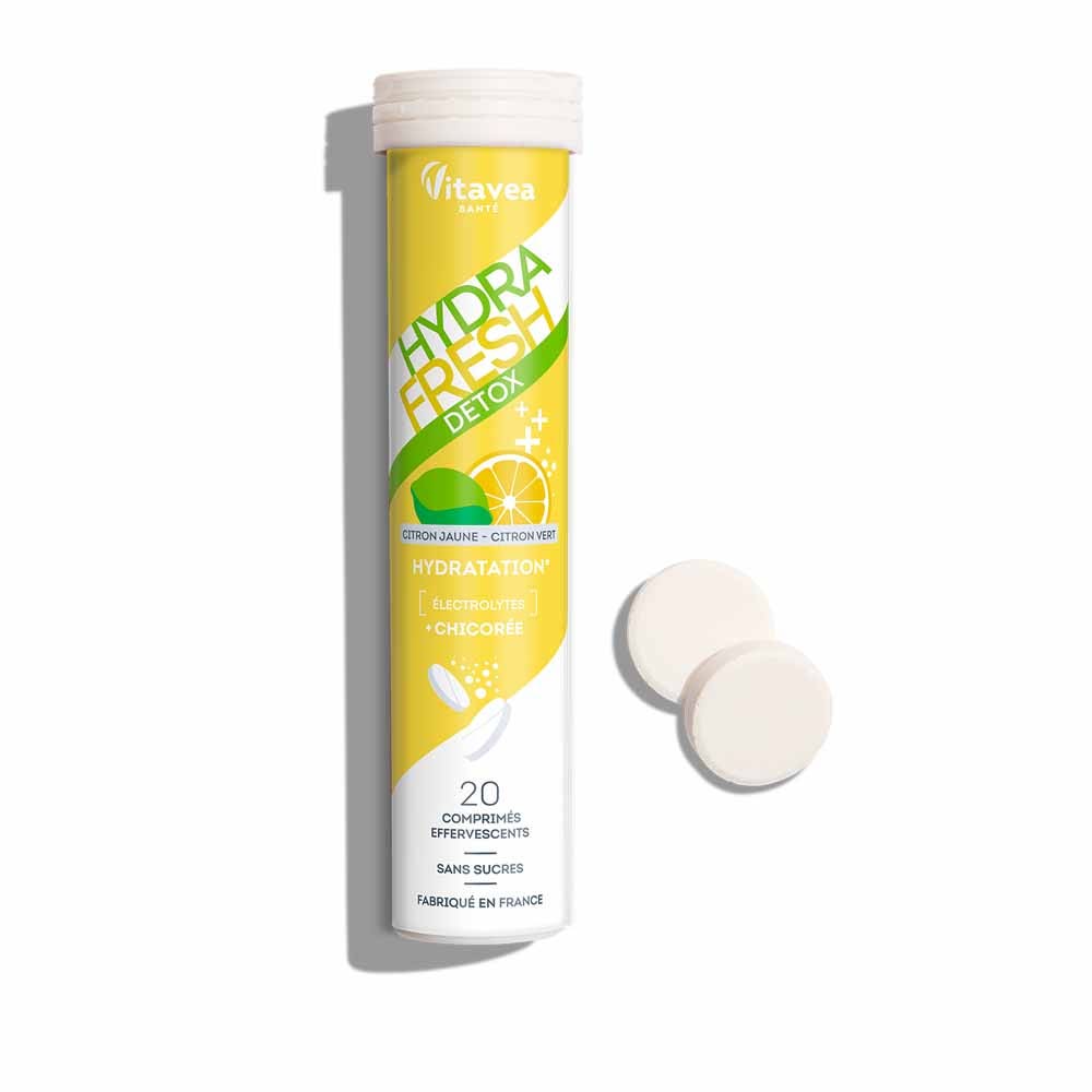 Vitavea Santé Detox hydration with chicory and dandelion lemon flavour 20 effervescent tablets