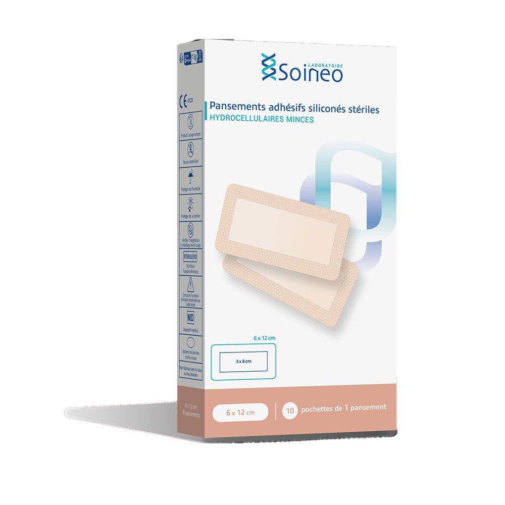 Soineo Thin hydrocellulose adhesive plasters 6x12cm /10 2 x 10 units
