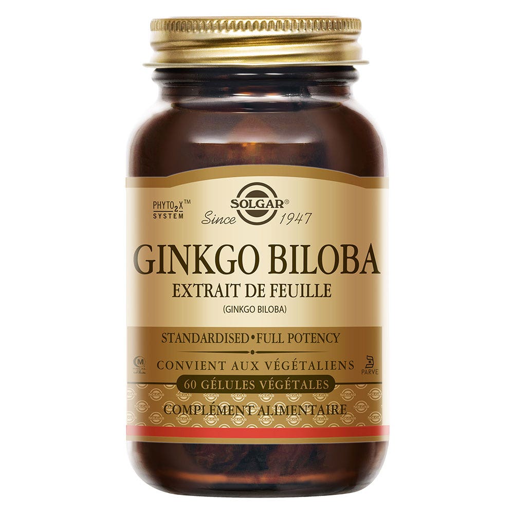Solgar Ginkgo Biloba supports blood circulation and provides antioxidant protection 60 capsules