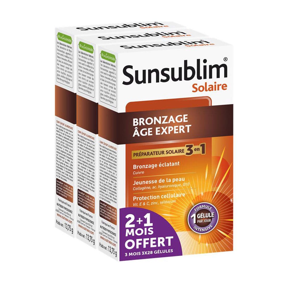 Nutreov Sunsublim Sunsublim Anti Ageing Tan Women 45+ 2x28 Capsules Préparateur Peau Mature 3x28 Capsules
