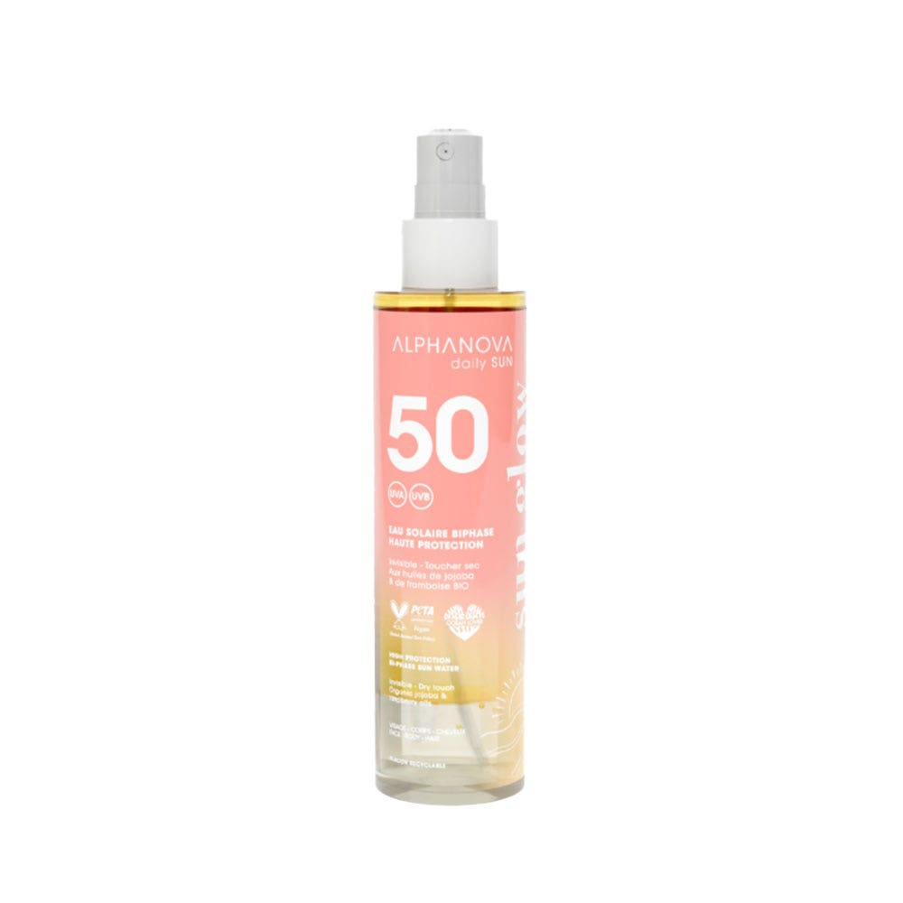 Alphanova Daily Sun Two-Phase Sun Protection Water for Face, Body & Hair SPF50 125 ml