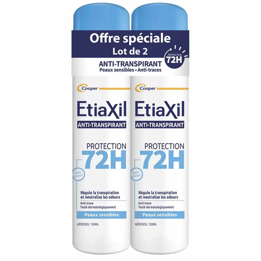 Etiaxil Antiperspirant 72h Protection Aerosol Deodorant sensitive skin 2 x 150 ml
