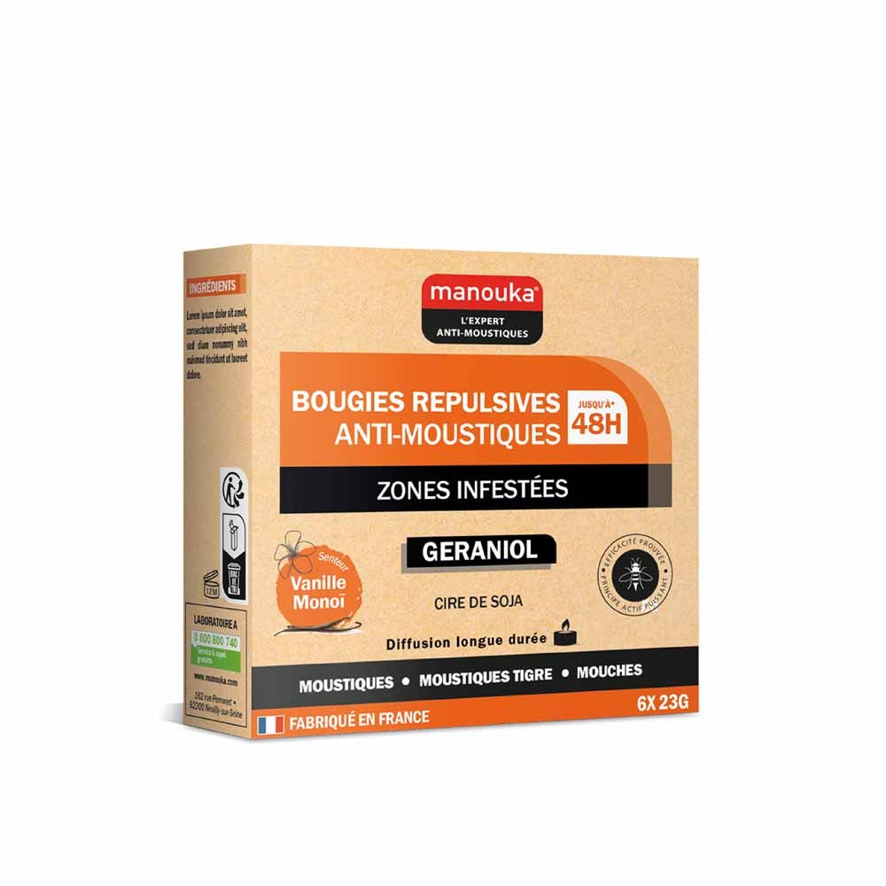 Manouka Monoï anti-mosquito candle 6 x