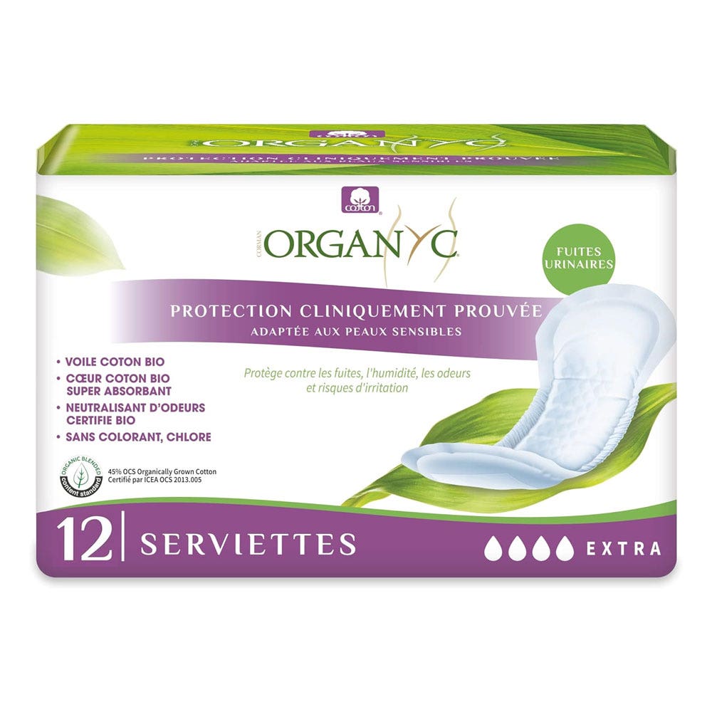 Organyc Extra pads for bladder weakness x12