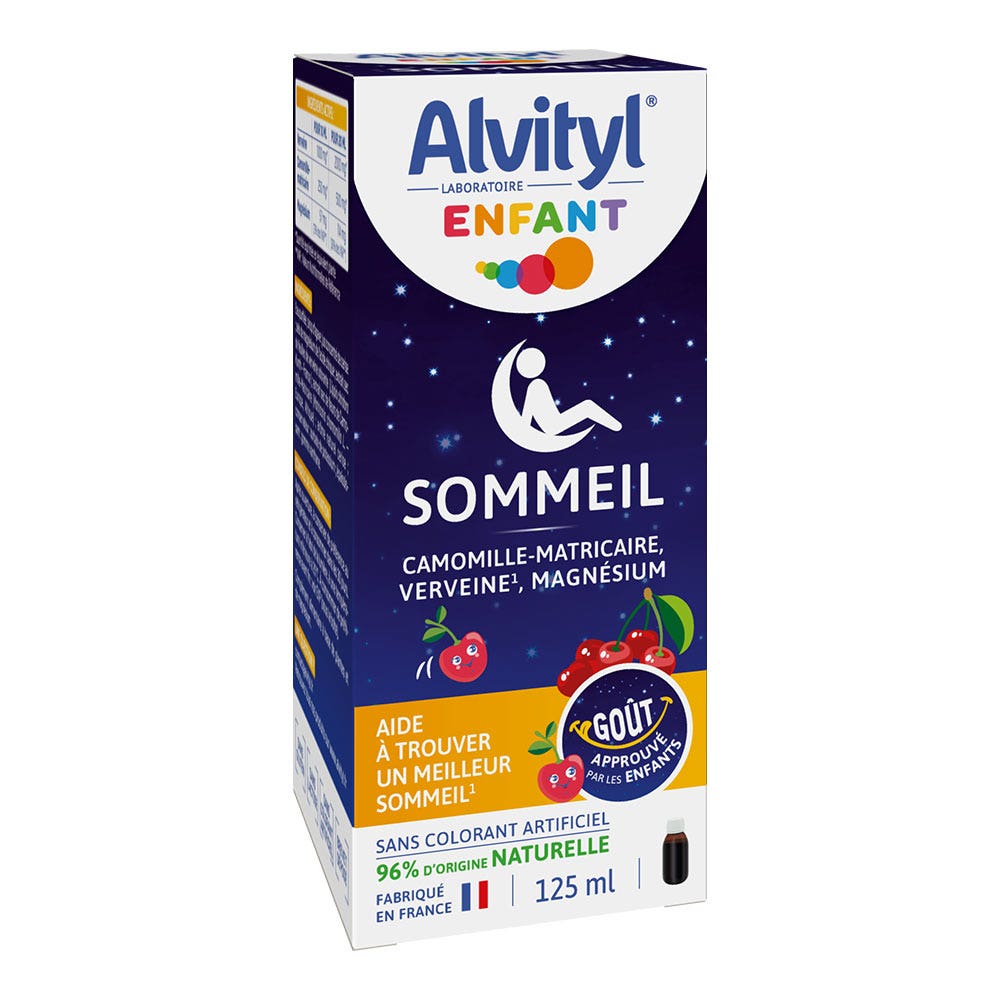 Alvityl Kids Sleep Chamomile German Chamomile Verbena Magnesium cherry flavour 125 ml
