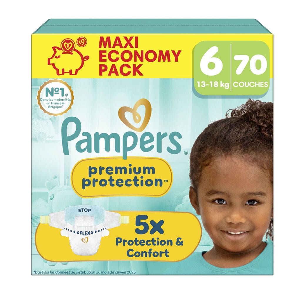Pampers Premium Size 6 nappies (13-18 kg) 70 units